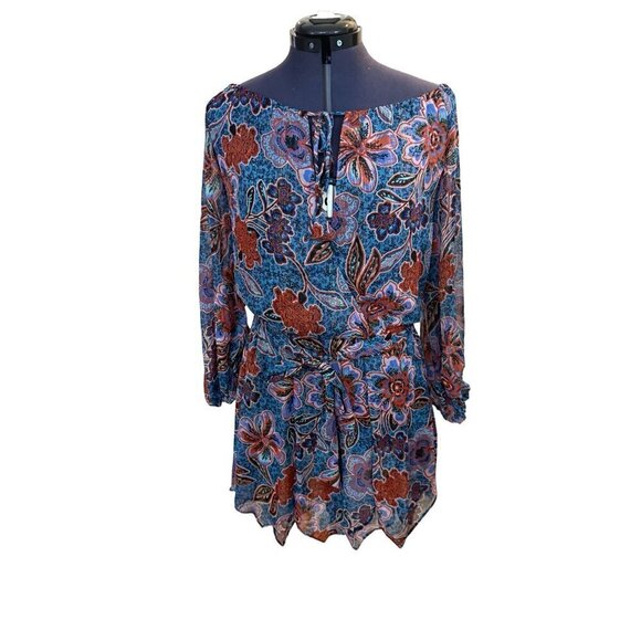 Revolve Misa Los Angeles Tara Dress Blue Paisley XS New! - Picture 4 of 6
